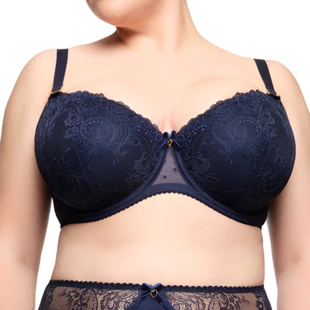 Dita Von Teese Lingerie  The Curve EditFiamma Full Figure Plunge Bra Navy 38D/16